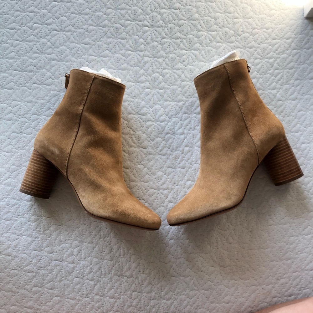 NWB Sandro Sacha Suede Ambre Heeled Boots - Picture 6 of 10